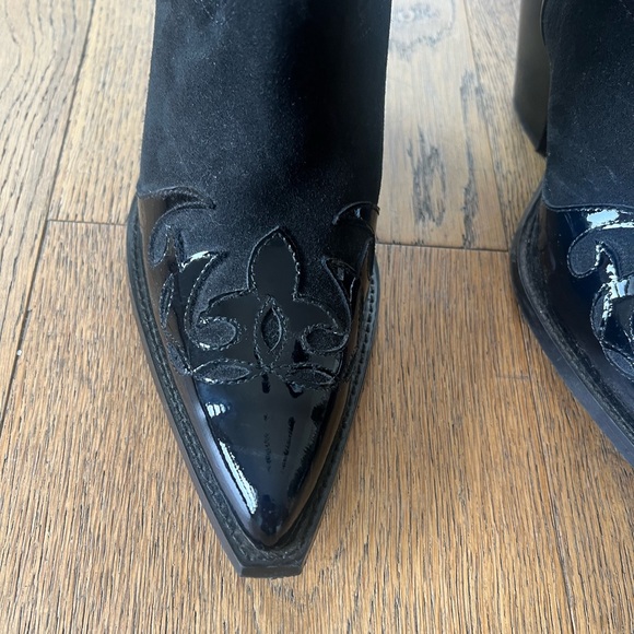 Suede and Patent cowboy boots - Picture 6 of 11